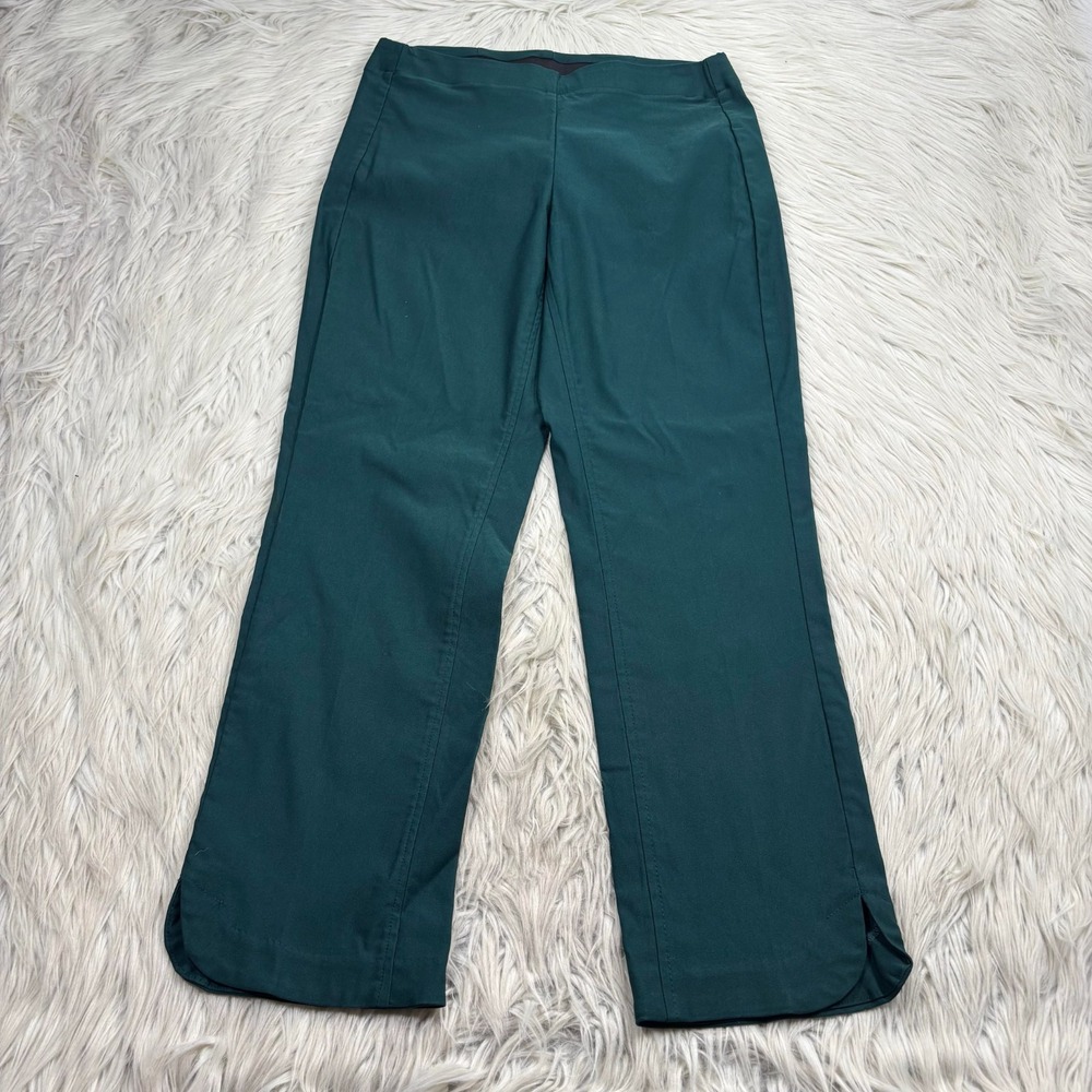 Tribal Women's 6 Emerald Green Pull On Straight Leg Twill Pant Office Preppy‎